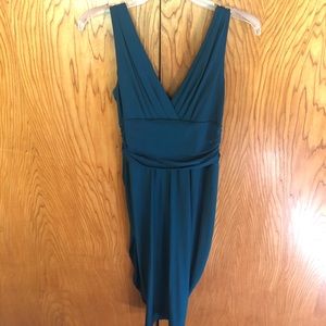 Maggy London Turquoise Rouched Tulip Dress